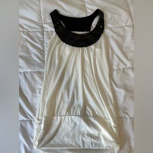 Y2K black and white sparkly tank top